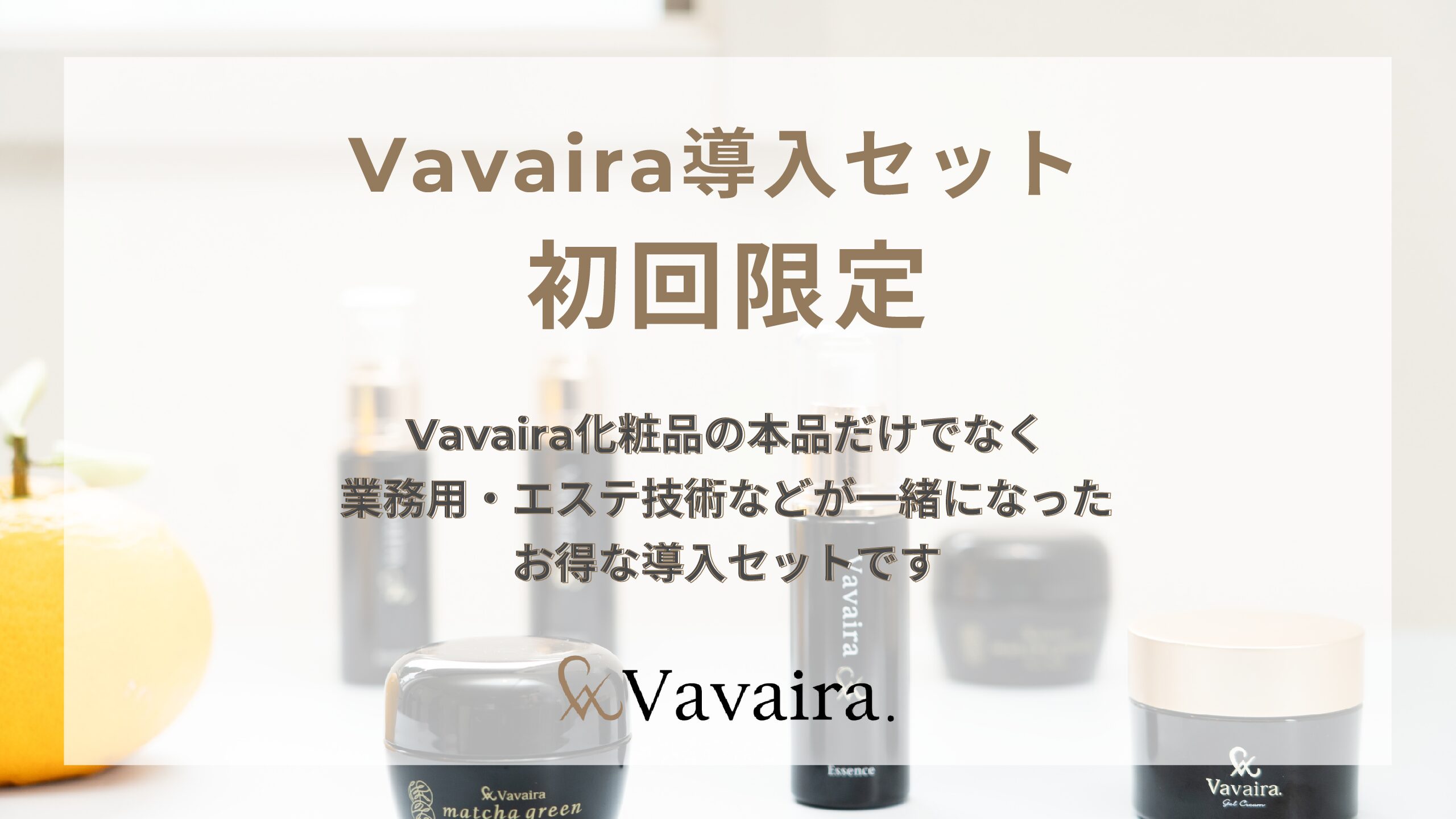 Vavaira導入セット 初回限定セット Vavaira化粧品の本品だけでなく、業務用や パンフレット・POPなどがセットになった お得なセットです